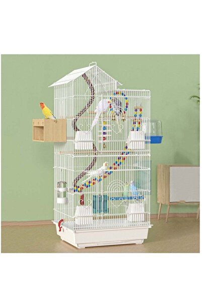 Arabest قفص طيور من الحديد المطاوع بطول 100 سم، قفص مفتوح من الأعلى للببغاوات...