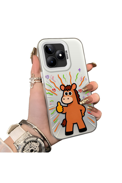 ucuc حافظة حماية للعدسات من السيليكون الصلب الأكريليكي المتوافق مع Realme C53...