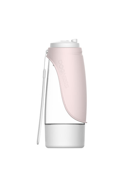 Dogness زجاجة ماء مع وعاء لتخزين الطعام - وردي