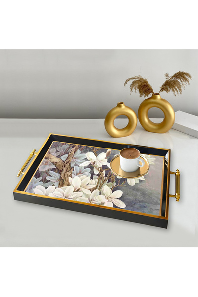 MAYAHOME CONCEPT 49*29cm Orange Patterned Decorative Tray Tpa9937