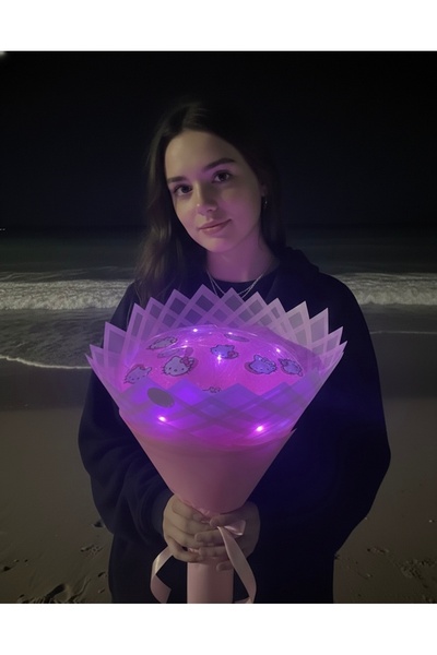 vibecomtr Led Işıklı Hello Kitty Balon Buketi – Sevgiliye Özel Romantik Hediy...