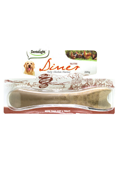 DENTALIGHT مكافآت نوتري داينر للكلاب 8 بوصة، 220 غرام - بنكهة الدجاج