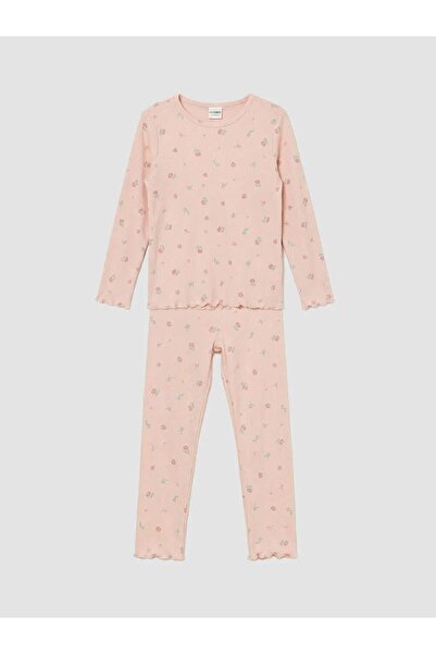 LC Waikiki Set de pijamale pentru fetițe cu model roz (S6)