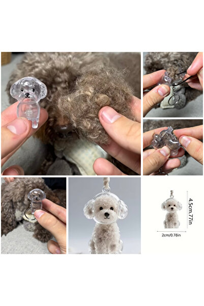 MAHLA Dog Hair Filling Keychain - Dog Hair Storage Keychain - Transparent Key...