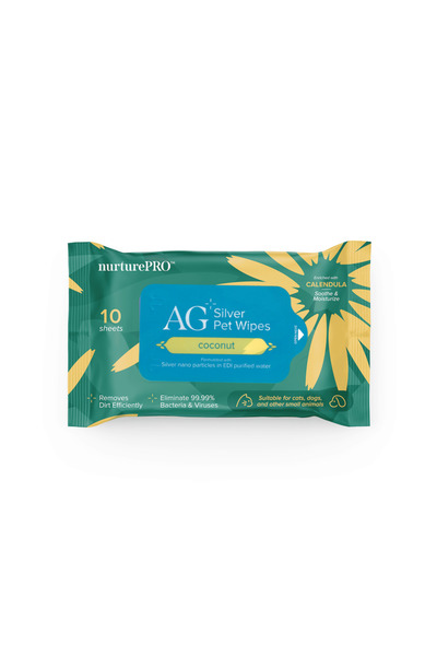 NurturePro Ag+ Silver Pet Wet Wipes -Coconut (10 Sheets/ Pack) - Min Order : ...