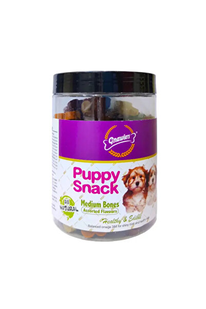 Gnawlers Puppy Snack-Medium Bone Assorted Flavours (250G)