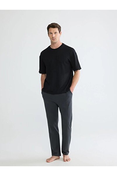 LC Waikiki Gray Stamdart Pattern Men's Pajama Bottoms (S6)