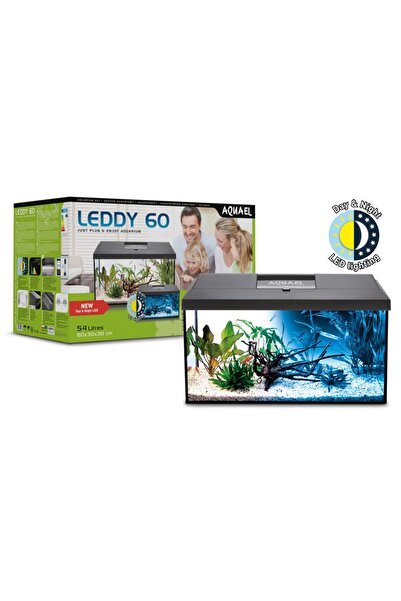Aquael طقم حوض أسماك ليدي 60 أسود نهاري وليلي