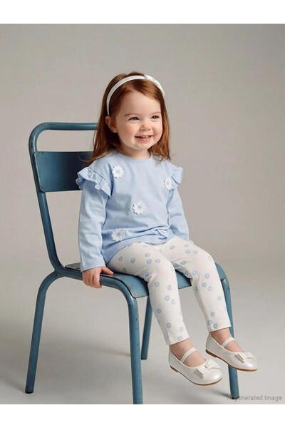 LC Waikiki Floral Embroidered Baby Girl Blouse and Leggings (S6)