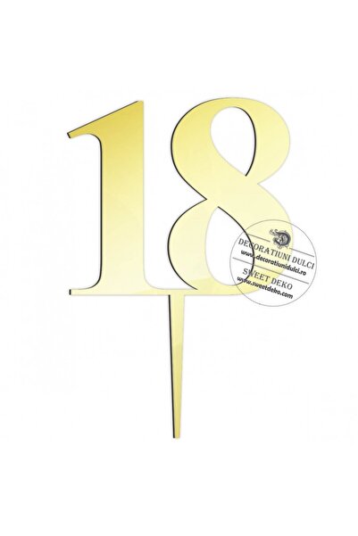 Decoratiuni Dulci Topper tort majorat, 18 clasic - Auriu oglinda