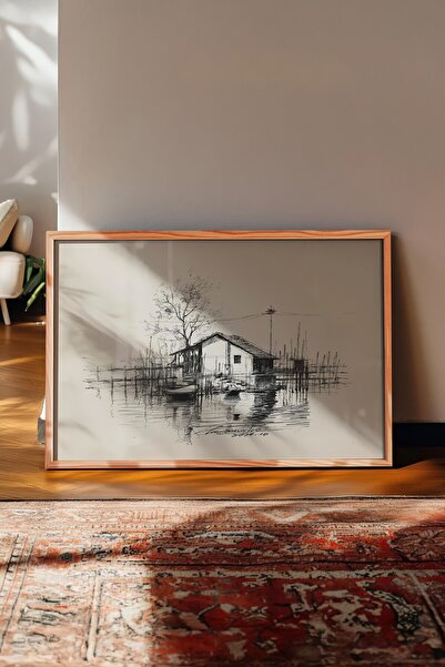 Postifull Vintage Painting, Wooden Framed Poster, Vintage Wall Decor