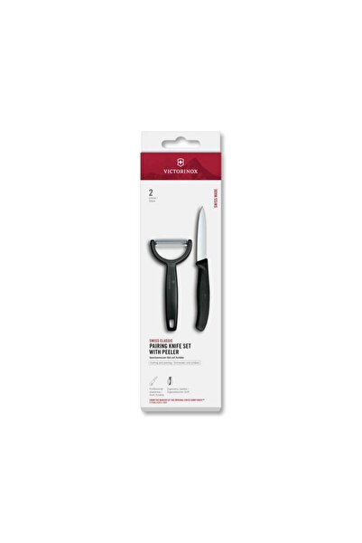 Victorinox 6.7113.22 Swiss Classic 2li Bıçak ve Soyacak Set, Siyah