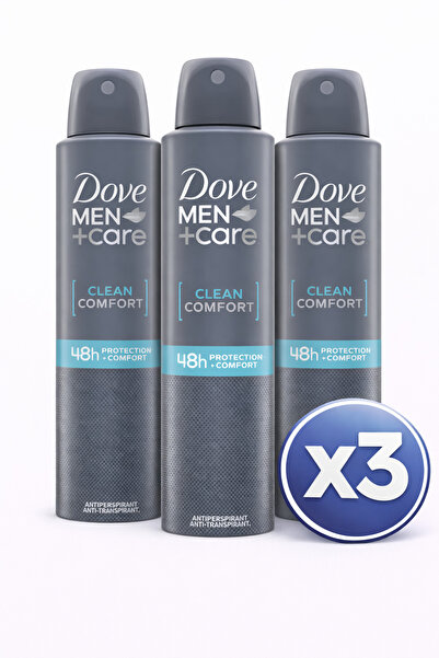 Dove Pack of 3 - Clean Comfort Antiperspirant Deodorant Spray 200 ml - Classi...