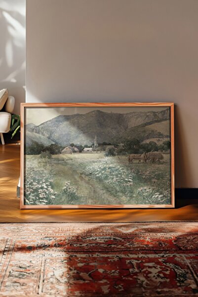 Postifull Vintage Painting, Wooden Framed Poster, Vintage Wall Decor