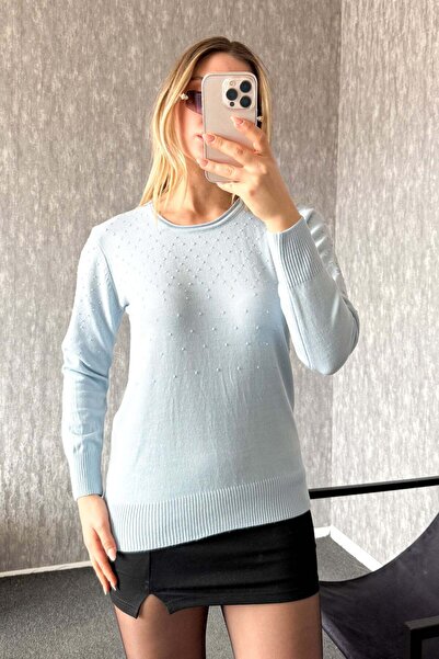 ModaPlaza Дамски пуловер с помпони 4157