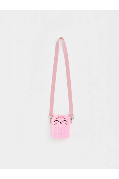 LC Waikiki Geantă de umăr pentru fete cu figurină pisică roz (S6)