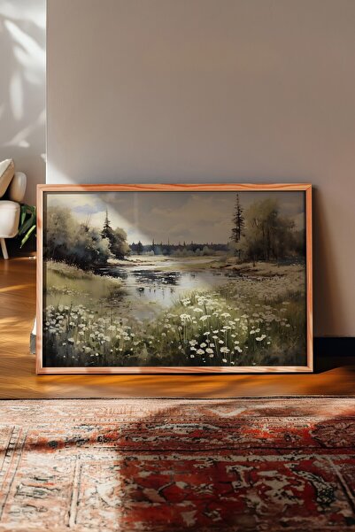 Postifull Vintage Painting, Wooden Framed Poster, Vintage Wall Decor