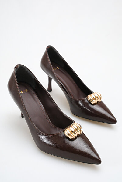 meyra'nın ayakkabıları Women's Buckle Detailed Heeled Shoes Bitter Brown Yanki