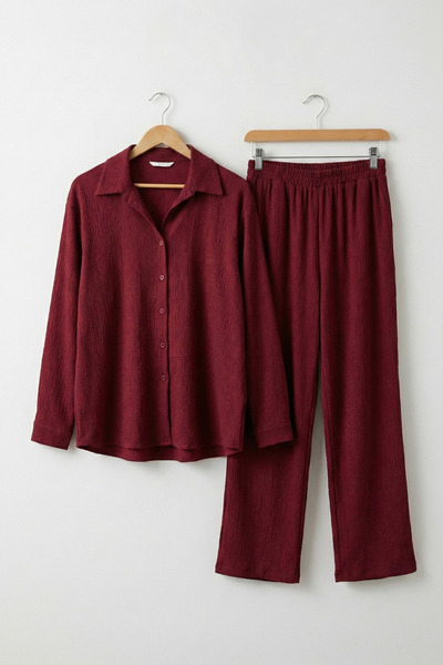 Elisho Relaxed Fit Buttoned Shirt and Wide-Leg Pants Set