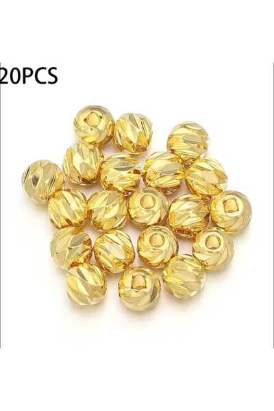 yiğit aksesuar 8 mm 20 Adet Gold Dorika Kararma Yapmaz Boncuk Ara Aparatı