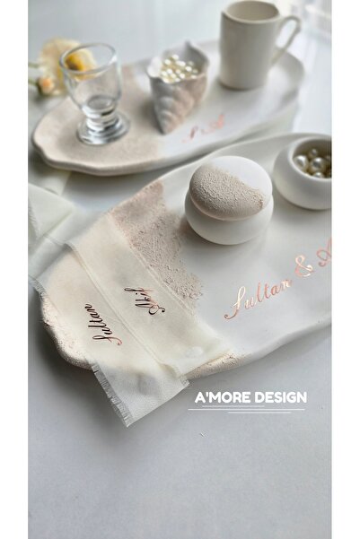 AmoreDesign Nişan Tepsi Seti, Söz Tepsisi, El Yapımı Dokulu Nişan Tepsi Seti ...