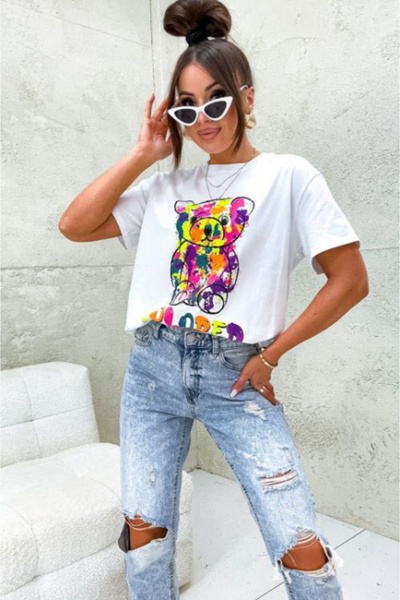 Agape Teddy White T-Shirt