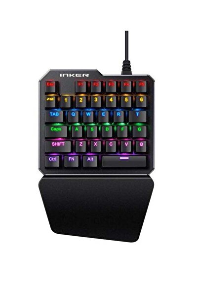 Generic لوحة مفاتيح ألعاب بيد واحدة، لوحة مفاتيح ميكانيكية للألعاب الإلكتروني...