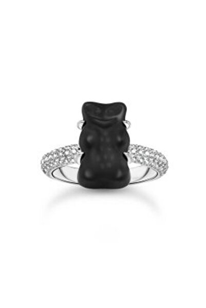 Thomas Sabo TR 2478-052-11-54 Inel din argint cu ursuleț din aur negru și zir...