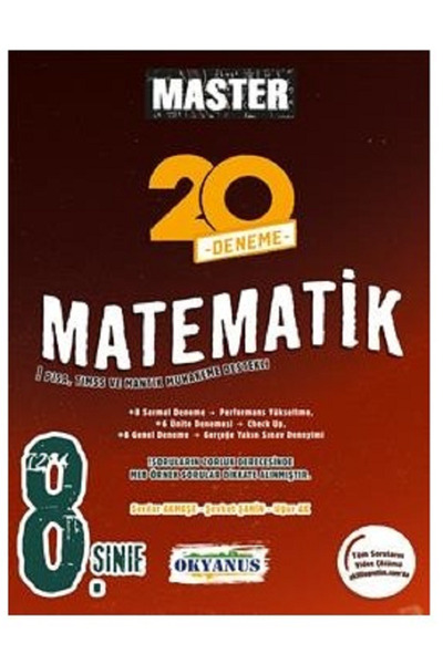 Açı Yayınları 8.Sınıf Okyanus Master Matematik 20 Deneme / 8 Sarmal Deneme 6 ...