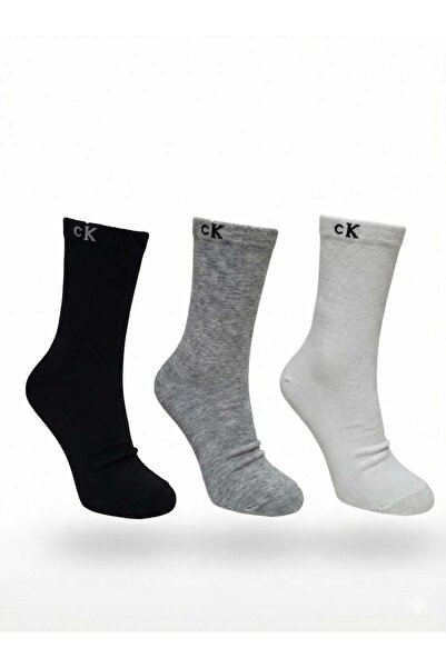 NoNameStore7 Socks with logo, 3 pairs, White, Grey, Black, Size 36-41