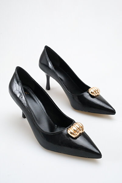 meyra'nın ayakkabıları Women's Buckle Detailed Heeled Shoes Black Yanki