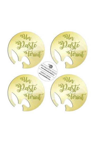 Decoratiuni Dulci Cake topper Un Paste Fericit cu decupaj iepuras - Auriu ogl...