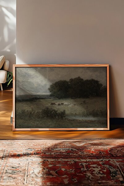 Postifull Vintage Painting, Wooden Framed Poster, Vintage Wall Decor