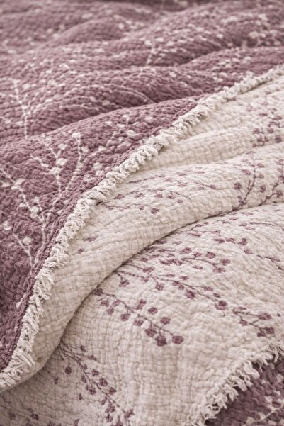 VERONİCA LİNE Muslin Bedspread Pike 220X240 – 100% Cotton, Bohemian Tasseled Reversible