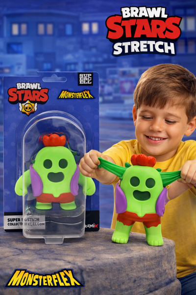 TOYFEST شخصية سبايك من لعبة براول ستارز مونستر فليكس القابلة للتمدد - قابلة ل...