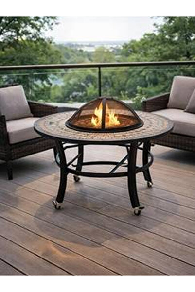 CN Modern and stylish cast iron barbecue grill with wheels