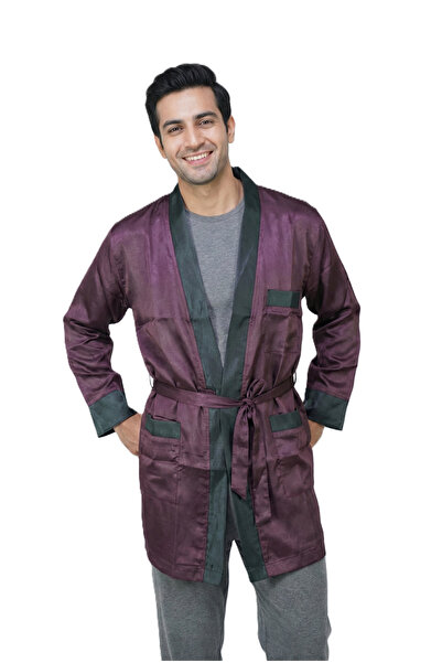 Oppland Men's Robe, Satin Fabric, Modern Model, with Pockets, Comfortable, Fu...