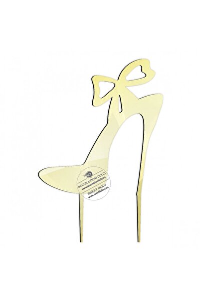Decoratiuni Dulci Topper stiletto - Auriu oglinda