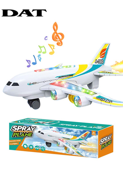 DAT Spray Plane Electric Toy Airplane with Mist Spray, Light & Music, Kids 2+