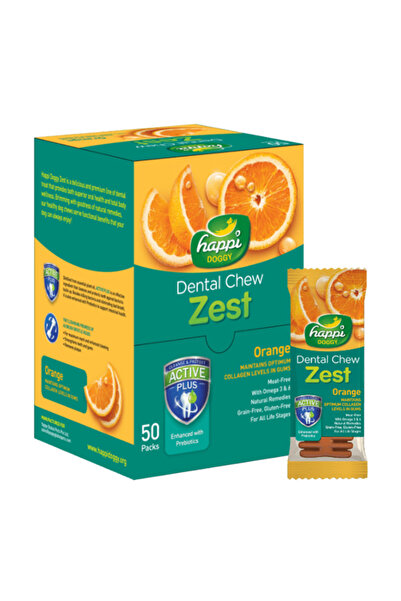 Happi Doggy علكة أسنان بنكهة البرتقال - 4 بوصات