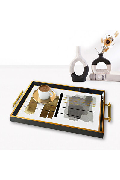 MAYAHOME CONCEPT 49*29cm Orange Patterned Decorative Tray Tpa9837