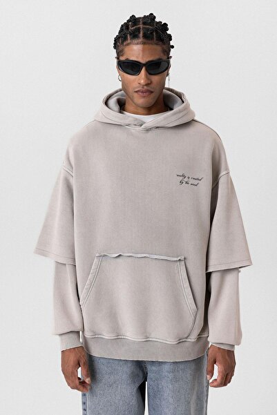 VAMOSCLO Oversized Printed stone detailed sleeve sweatshirt