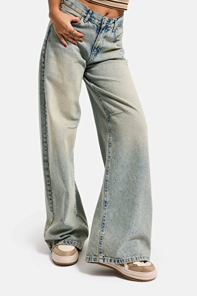 it's basic Women's T.Kot Color 4S6-67 Wide Leg Loose Fit 100% Cotton Denim Jean