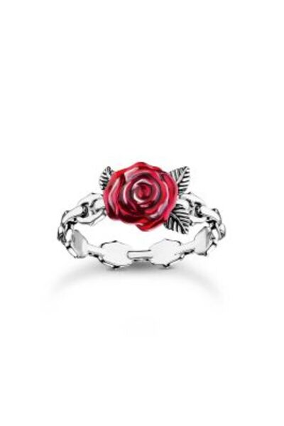 Thomas Sabo TR 2482-664-10-56 Silver Ring Roses Romance Ladies