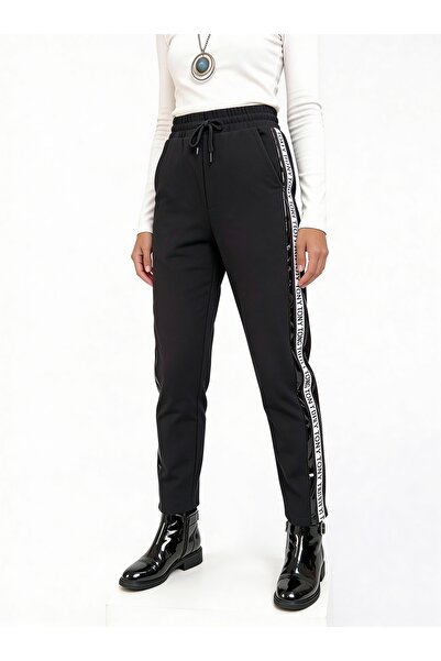 DenizEge Tong Touy Leather Striped Black Punto Trousers
