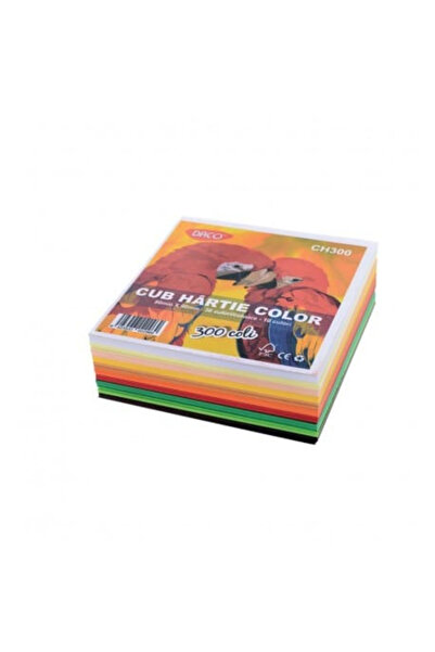 daço Cub hartie color 9x9cm, 300 coli, 10 culori DACO