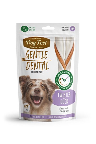 Dog Fest مكافآت أسنان للكلاب البالغة - تويستر - بطة 100 غرام (14 سم)