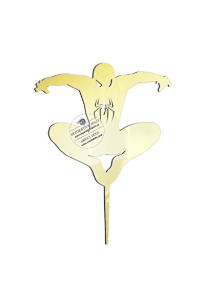 Decoratiuni Dulci Spiderman cake topper - Mirror gold