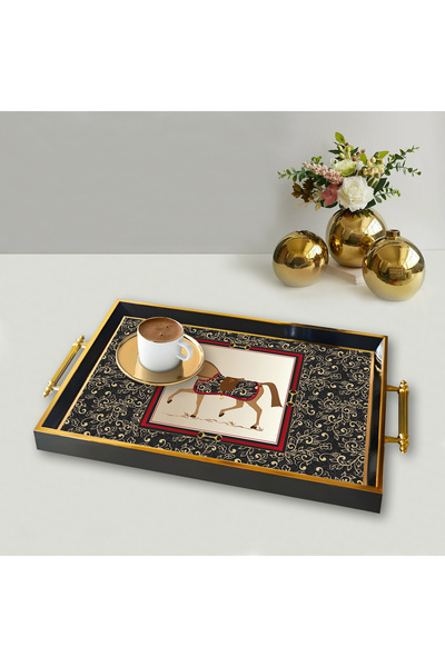 MAYAHOME CONCEPT 49*29cm Orange Patterned Decorative Tray Tpa9897