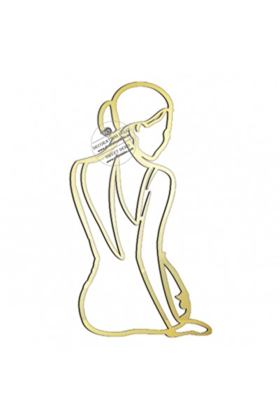 Decoratiuni Dulci Силует на жена, топер за торта отстрани - огледално златист